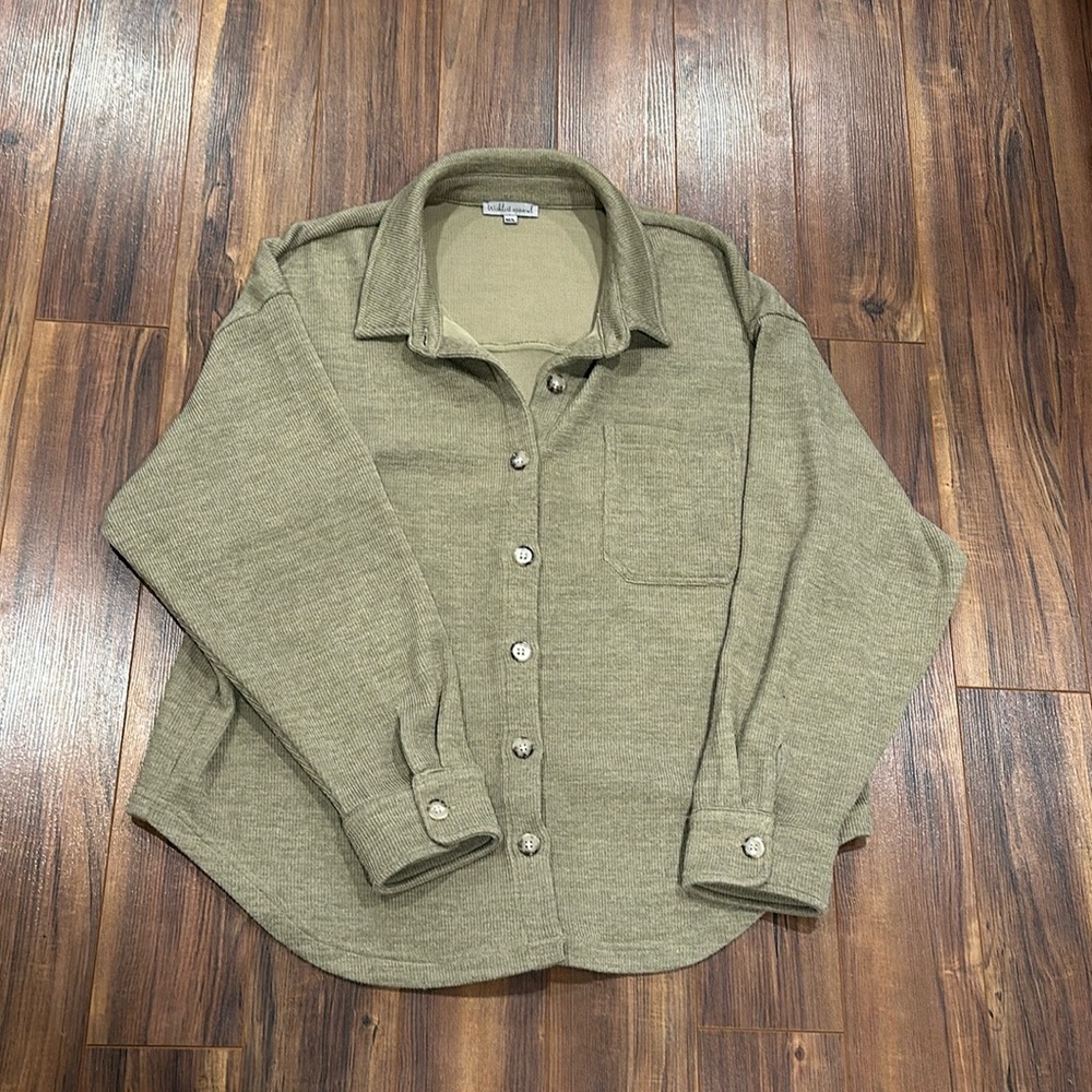 Button up olive top